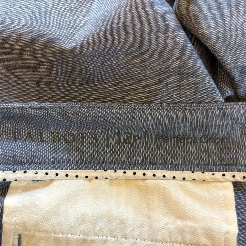 Talbots Blue 100% Cotton Perfect Cropped Ankle Pants #468